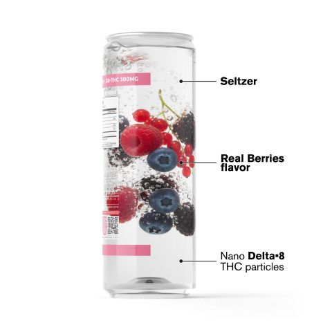 300mg Berries THC Seltzer - D8 & D9 Nano - Fresh - Thumbnail 3