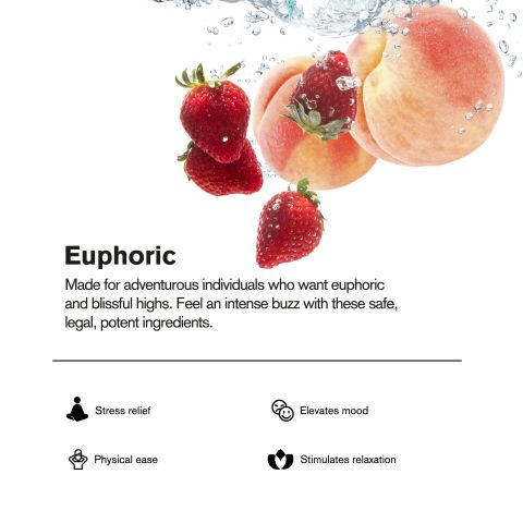 300mg Strawberry & Peach THC Seltzer - D8 & D9 Nano - Fresh - Thumbnail 4