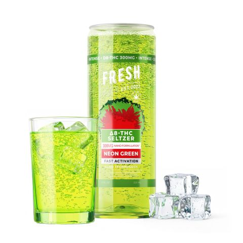 300mg Neon Green THC Seltzer - D8 & D9 Nano - Fresh - Thumbnail 2