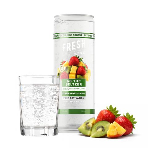 300mg Strawberry Sunset THC Seltzer - D8 Nano - Fresh - Thumbnail 2