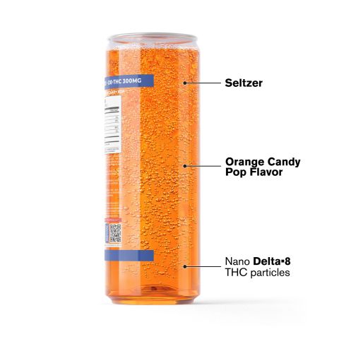 300mg Orange Candy Pop THC Seltzer - D8 & D9 Nano - Fresh - Thumbnail 3