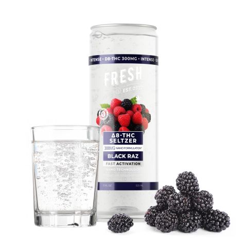 300mg Black Raz THC Seltzer - D8 Nano - Fresh - Thumbnail 2