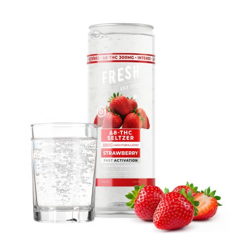 300mg Strawberry THC Seltzer - D8 Nano - Fresh - Thumbnail 2