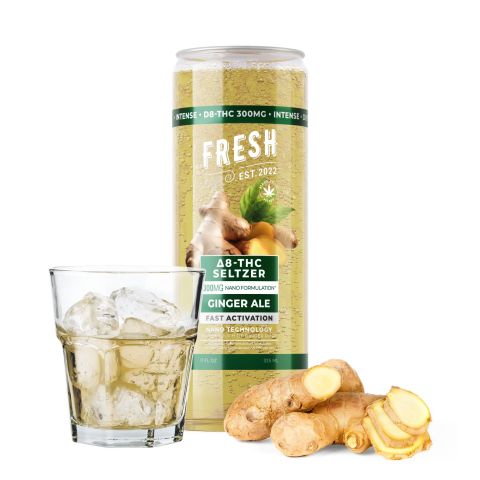 300mg Ginger Ale THC Seltzer - D8 & D9 Nano - Fresh - Thumbnail 2