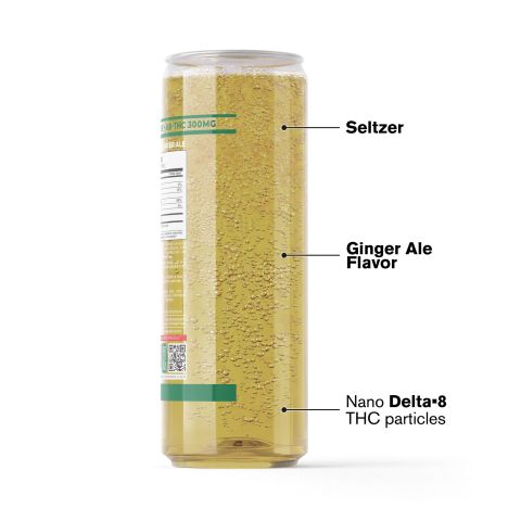 300mg Ginger Ale THC Seltzer - D8 Nano - Fresh - Thumbnail 3