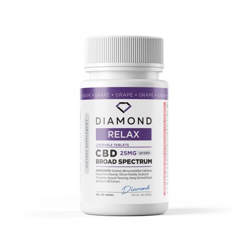 1,500mg Broad Spectrum CBD Tablets - Grape - Diamond CBD - Thumbnail 3