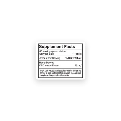 25mg CBD Isolate Tablets - Green Apple - 60ct - Thumbnail 11