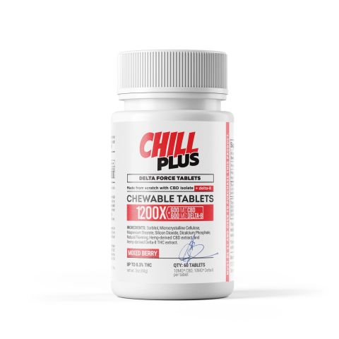20mg D8 & CBD Isolate Tablets - Mixed Berry - Chill Plus - 60ct - Thumbnail 3