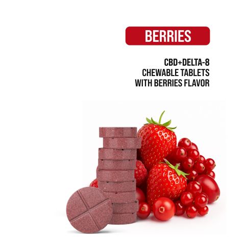 20mg D8 & CBD Isolate Tablets - Mixed Berry - Chill Plus - 60ct - Thumbnail 4