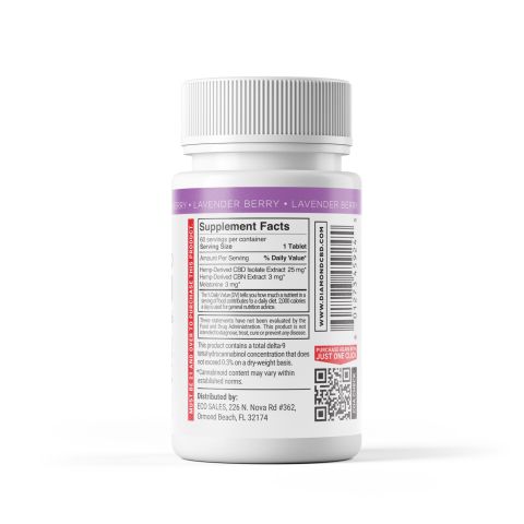 1,680mg Broad Spectrum CBD, CBN, Melatonin Tablets - Lavender Berry - Diamond CBD - Thumbnail 10