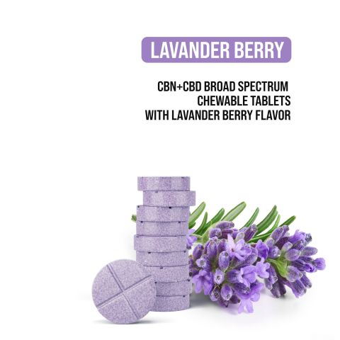 31mg Broad Spectrum CBD, CBN, Melatonin Tablets - Lavender Berry - 60ct - Thumbnail 4