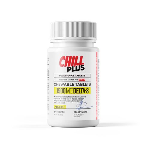 25mg Delta 8 Tablets - Pineapple - Chill Plus - 60ct - Thumbnail 3