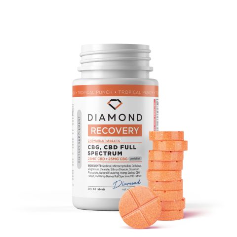 50mg Full Spectrum CBD & CBG Tablets - Tropical Punch - 60ct - Thumbnail 2