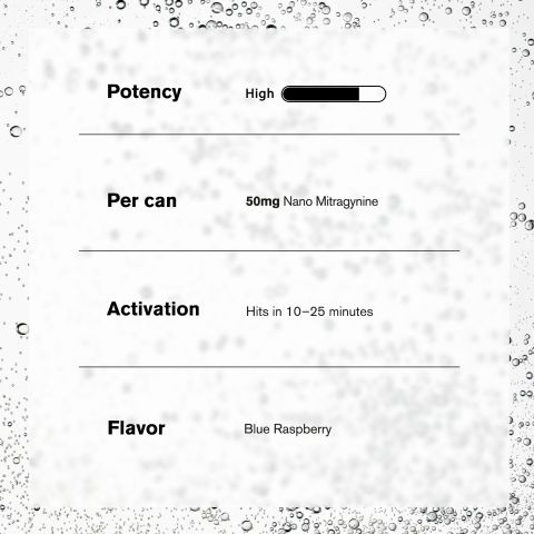 50mg Mitragynine, Nano, Kratom Electrolyte Drink - Blue Raspberry - Fresh - Thumbnail 5