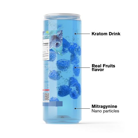 50mg Kratom Nano Electrolyte Drink - Blue Raspberry - Fresh - Thumbnail 3