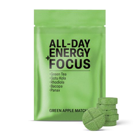 500mg All-Day Energy + Focus Tablets - Green Apple Matcha - Mood Tablets - Thumbnail 2