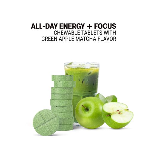500mg All-Day Energy + Focus Tablets - Green Apple Matcha - Mood Tablets - Thumbnail 4
