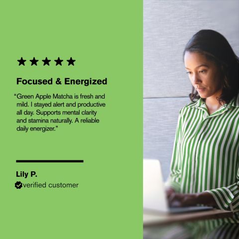 500mg All-Day Energy + Focus Tablets - Green Apple Matcha - Mood Tablets - Thumbnail 7