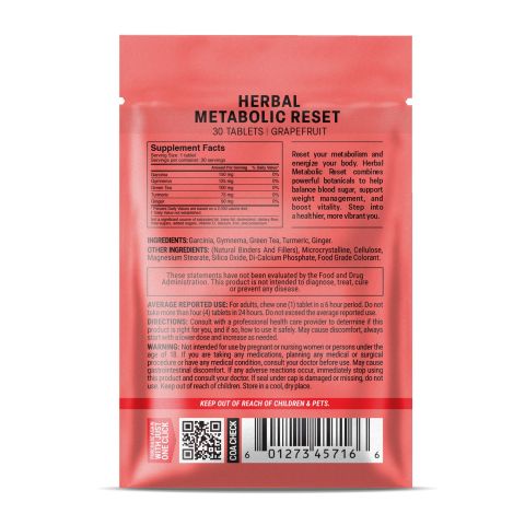 500mg Herbal Metabolic Reset Tablets - Grapefruit - Mood Tablets - Thumbnail 8