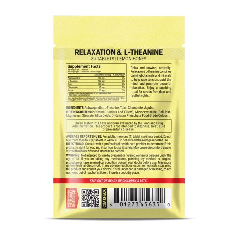 500mg Relaxation + L-Theanine Tablets - Lemon Honey - Mood Tablets - Thumbnail 8