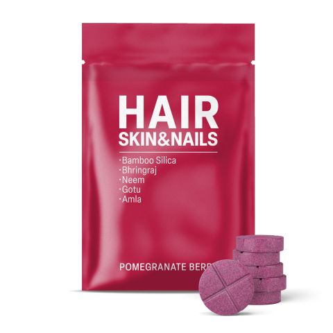 500mg Hair Skin & Nails Tablets - Pomegranate Berry - Mood Tablets - Thumbnail 2