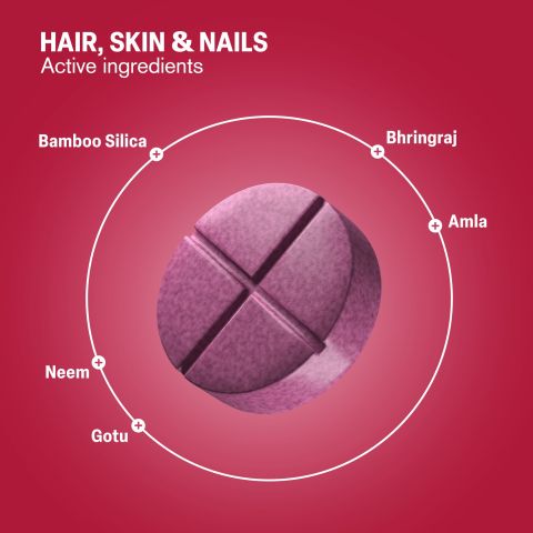 500mg Hair Skin & Nails Tablets - Pomegranate Berry - Mood Tablets - Thumbnail 5