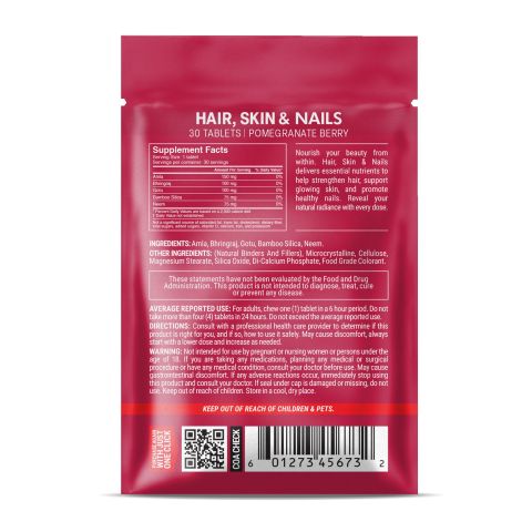 500mg Hair Skin & Nails Tablets - Pomegranate Berry - Mood Tablets - Thumbnail 8