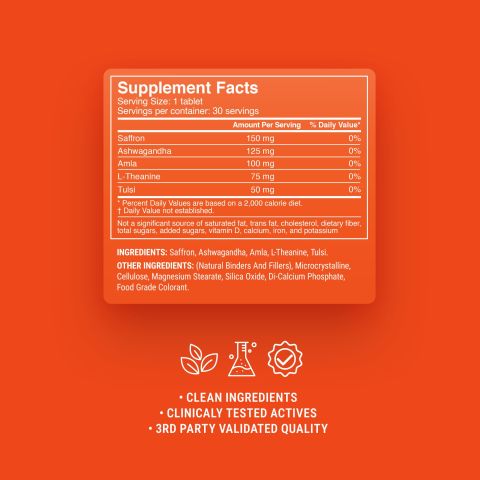500mg Saffron Mood Tablets - Orange Vanilla - Mood Tablets - Thumbnail 9