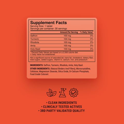 500mg Serotonin Support Tablets - Blood Orange - Mood Tablets - Thumbnail 9