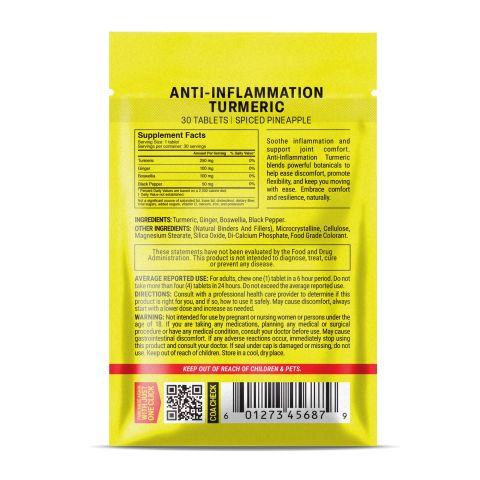 500mg Anti-Inflammation Turmeric Tablets - Spiced Pineapple - Mood Tablets - Thumbnail 8