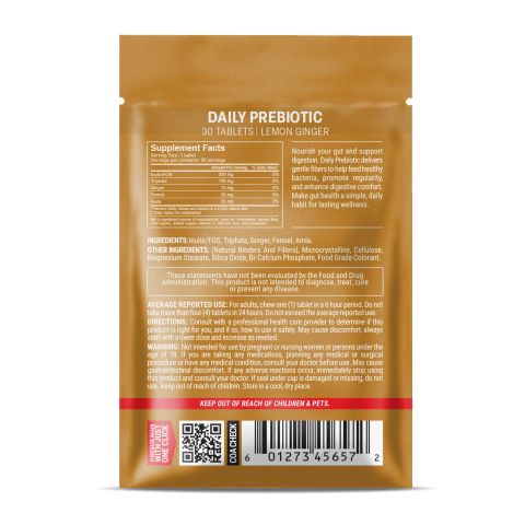 500mg Daily Prebiotic Tablets - Lemon Ginger - Mood Tablets - Thumbnail 8