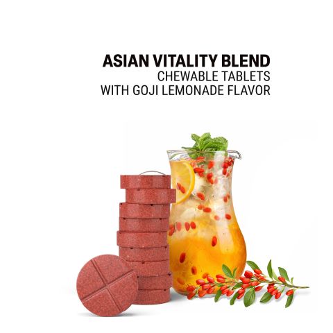 500mg Asian Vitality Blend Tablets - Goji Lemonade - Mood Tablets - Thumbnail 4