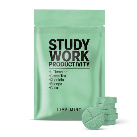 500mg Study Work Productivity Tablets - Lime Mint - Mood Tablets - Thumbnail 2