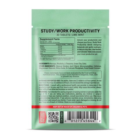 500mg Study Work Productivity Tablets - Lime Mint - Mood Tablets - Thumbnail 8