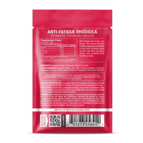 500mg Anti-Fatigue Rhodiola Tablets - Cranberry Hibiscus - Mood Tablets - Thumbnail 8