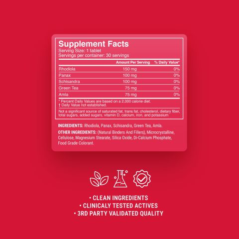 500mg Anti-Fatigue Rhodiola Tablets - Cranberry Hibiscus - Mood Tablets - Thumbnail 9