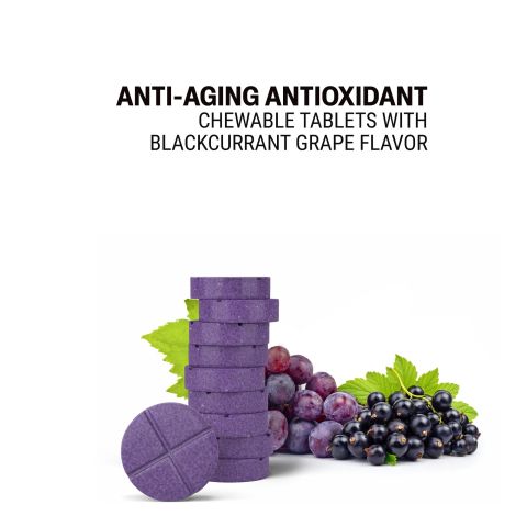 500mg Anti-Aging Antioxidant Tablets - Blackcurrant Grape - Mood Tablets - Thumbnail 4