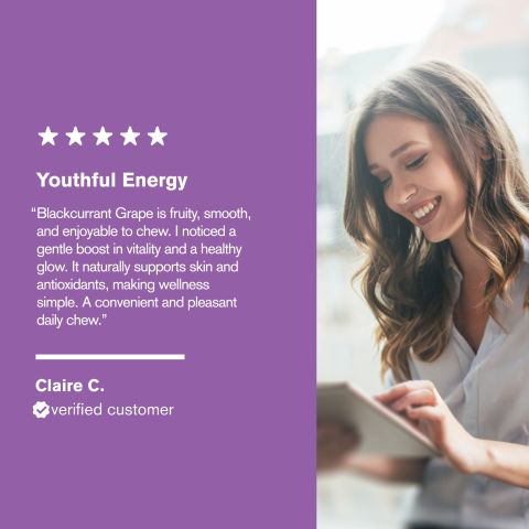 500mg Anti-Aging Antioxidant Tablets - Blackcurrant Grape - Mood Tablets - Thumbnail 7