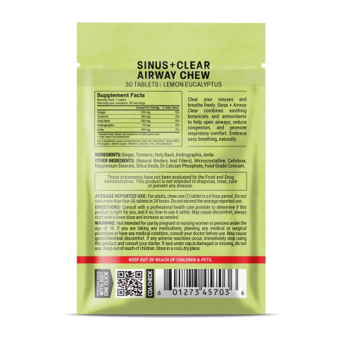 500mg Sinus + Airway Clear Tablets - Lemon Eucalyptus - Mood Tablets - Thumbnail 8