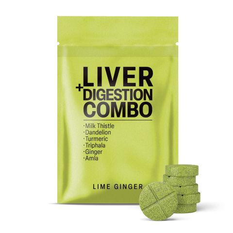 500mg Liver + Digestion Combo Tablets - Lime Ginger - Mood Tablets - Thumbnail 2
