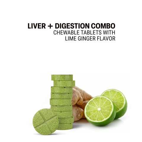 500mg Liver + Digestion Combo Tablets - Lime Ginger - Mood Tablets - Thumbnail 4