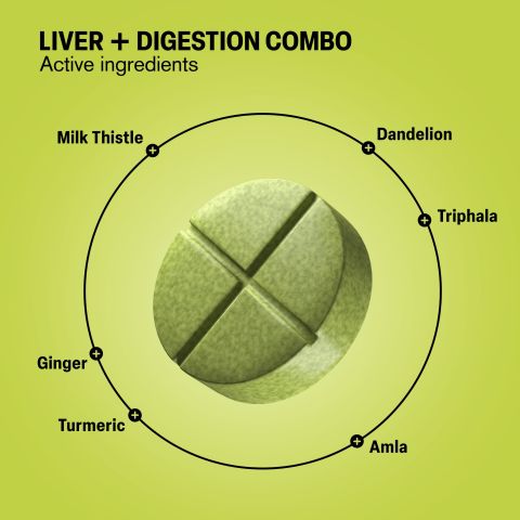 500mg Liver + Digestion Combo Tablets - Lime Ginger - Mood Tablets - Thumbnail 5