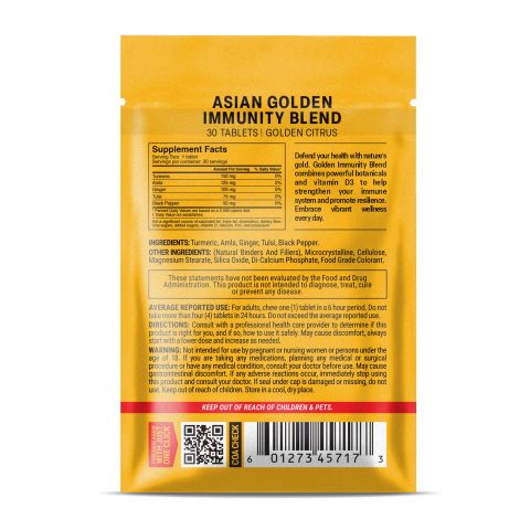 500mg Asian Golden Immunity Blend Tablets - Golden Citrus - Mood Tablets - Thumbnail 8