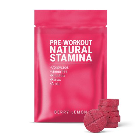 500mg Pre-Workout Natural Stamina Tablets - Berry Lemon - Mood Tablets - Thumbnail 2