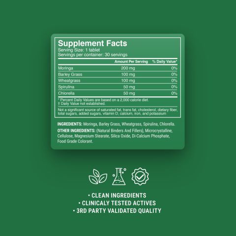 500mg Green Superblend Tablets - Pineapple Mint - Mood Tablets - Thumbnail 9