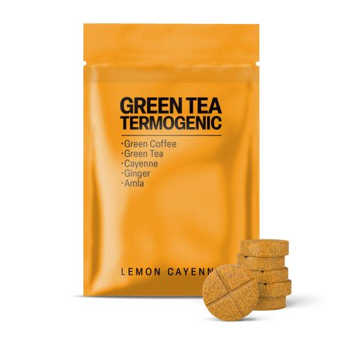 500mg Green Tea Thermogenic Tablets - Lemon Cayenne - Mood Tablets - Thumbnail 2