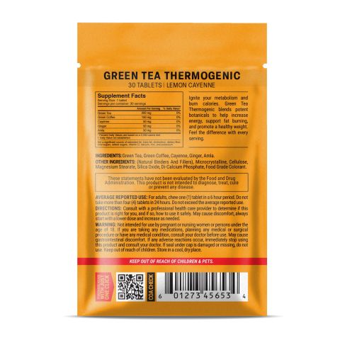 500mg Green Tea Thermogenic Tablets - Lemon Cayenne - Mood Tablets - Thumbnail 8