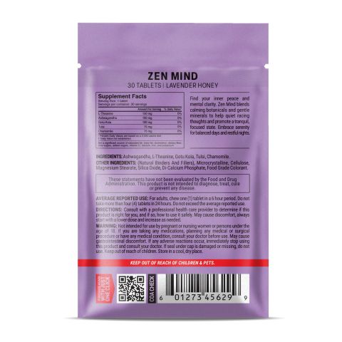 500mg Zen Mind Tablets - Lavender Honey - Mood Tablets - Thumbnail 8