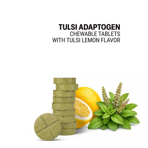 500mg Tulsi Immune Adaptogen Tablets - Tulsi Lemon - Mood Tablets - Thumbnail 4