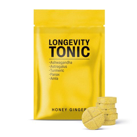 500mg Longevity Tonic Tablets - Honey Ginger - Mood Tablets - Thumbnail 2
